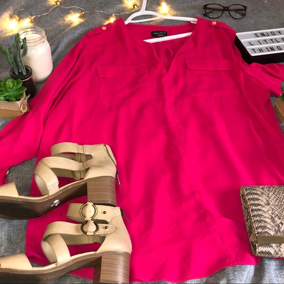 Lord & Taylor Fuchsia long sleeved blouse - Picture 4 of 5